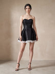 Strapless Satin Mini Dress