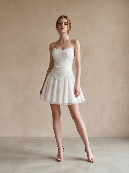 Embellished Strapless Mini Dress