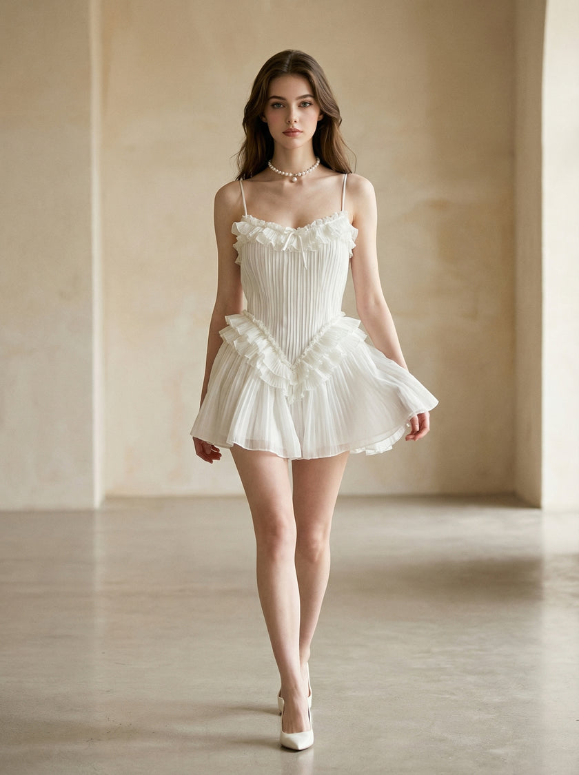 Elise Ruffle Corset Mini Dress