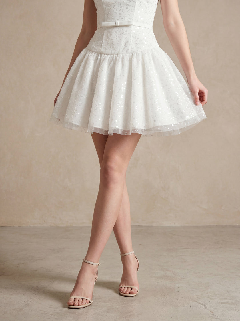 Embellished Strapless Mini Dress