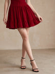 Bow Strap Velvet Mini Dress